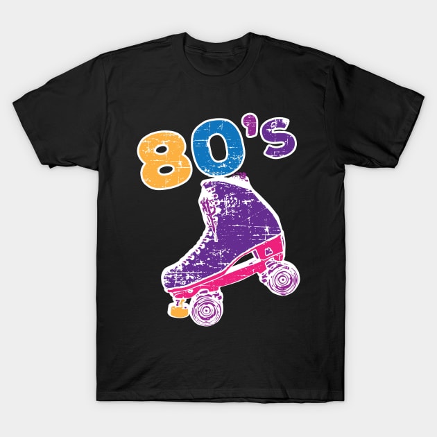 80s eighties roller skates retro T-Shirt by Dwarf_Monkey